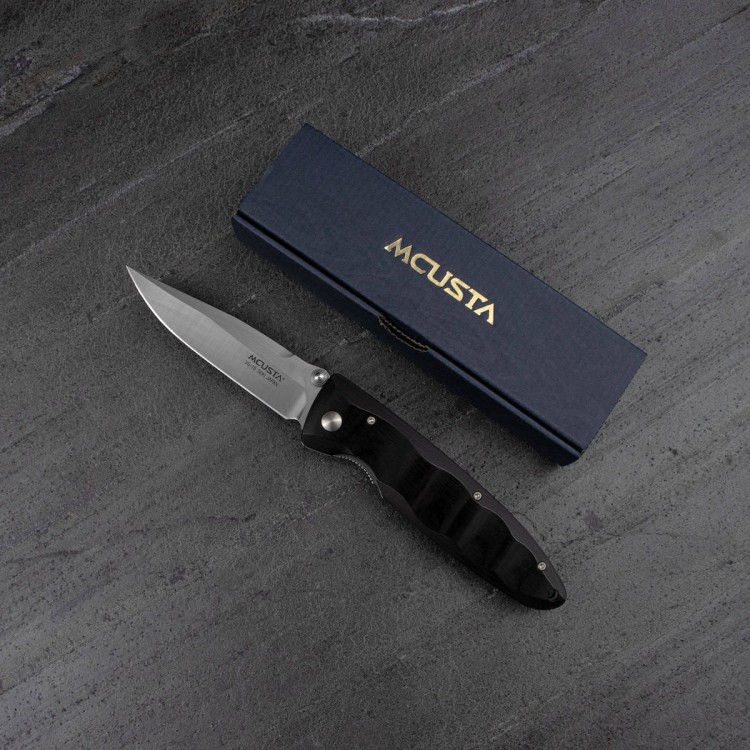 Mcusta Classic Wave Black Pakka VG-10 Japoński Nóż Składany 8cm