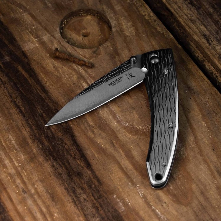 Mcusta Nami VG-10 Damascus Japoński Nóż Składany 8,5cm