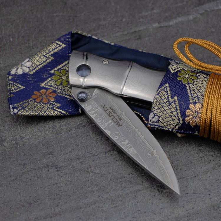 Mcusta Shinra Take Damascus VG-10 Japoński Nóż Składany 6,5cm