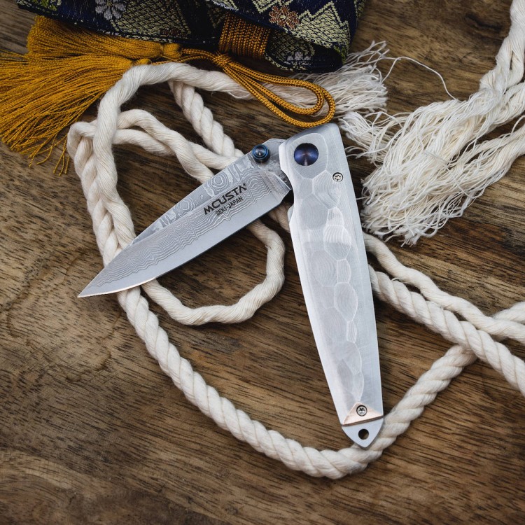 Mcusta Zanmai Shinra Tsuchi Damascus VG10 Japoński Ostry Nóż Składany 6,5cm