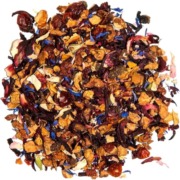 Herbata Owocowa Niebiańska Liściasta Napar Owocowy Pomarańcza Jabłko 50g SKWORCU