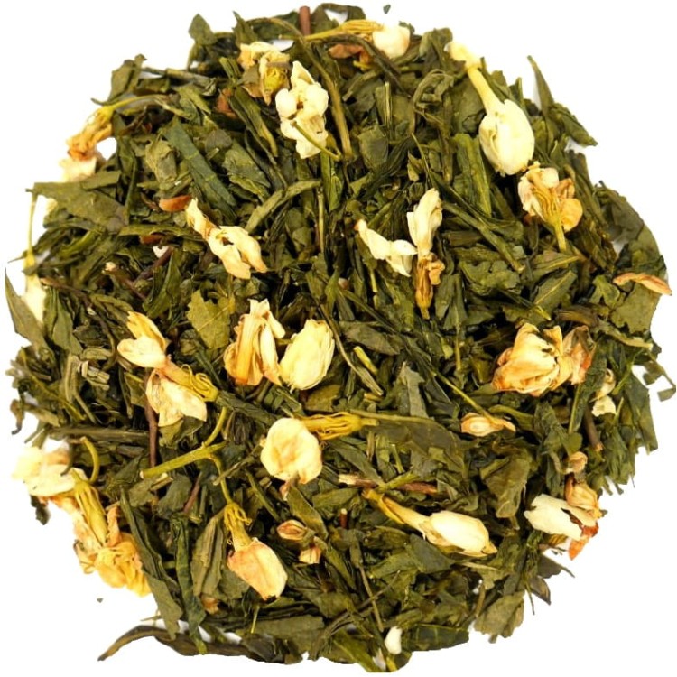 Herbata Zielona Jaśminowa Chińska Sencha Liściasta z Kwiatem Jaśminu 50g SKWORCU