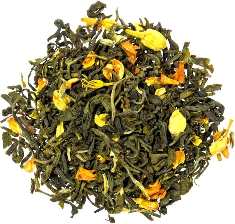 Herbata Zielona Jaśminowa Chińska Sencha Liściasta z Kwiatem Jaśminu 50g SKWORCU