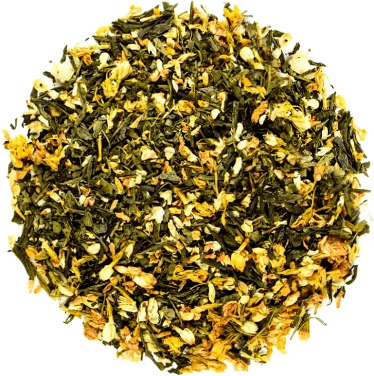 Herbata Zielona Jaśminowa Chińska Sencha Liściasta z Kwiatem Jaśminu 50g SKWORCU