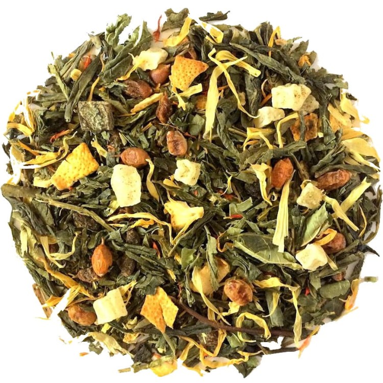 Zielona Herbata Sencha Liściasta Aloesowa Moc Aloesu Rokitnik Cytryna 50g SKWORCU