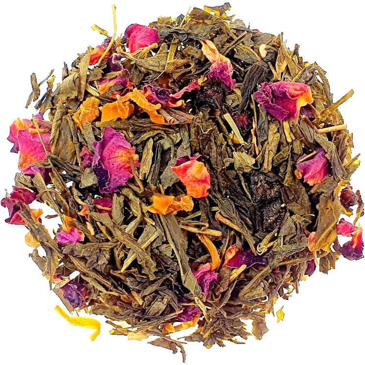 Herbata Zielona Sencha Liściasta Gejsza Kwiaty Róży Cytryniec Chiński 50g SKWORCU