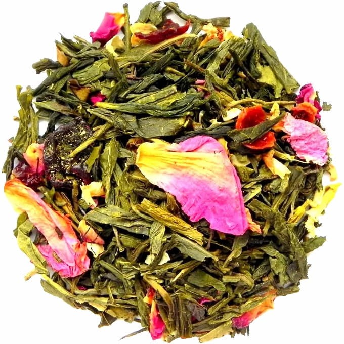 Herbata Zielona Sakura Liściasta Wiśnia i Dzika Róża Kwiaty Piwonii 50g SKWORCU