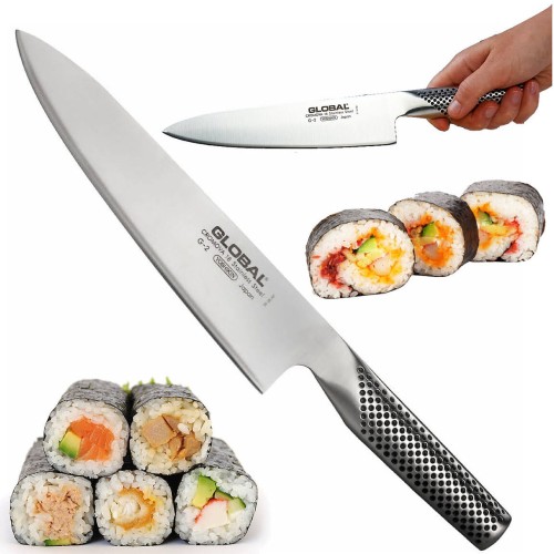 Global Japoński Ostry Nóż Kuchenny Szefa Kuchni Chef's Knife 56-58 HRC 20cm G-2