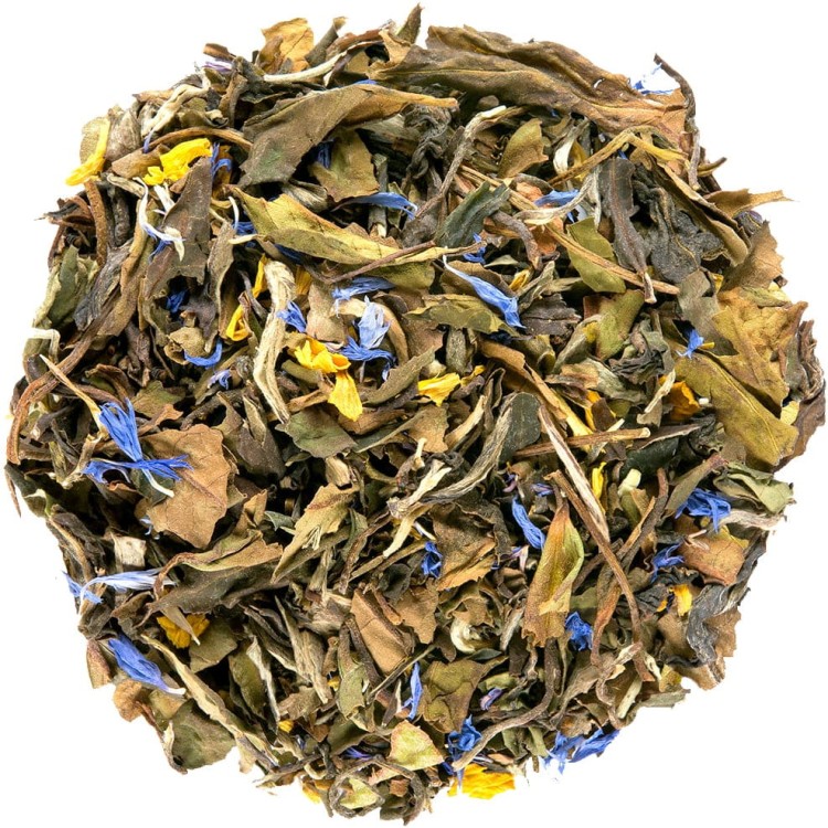 Herbata Biała Liściasta Chińska Pai Mu Tan Dotyk Białego Anioła Nagietek 30g SKWORCU