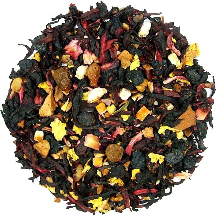 Herbata Owocowa Liściasta Bora Bora Hibiscus Czarny Bez Bławatek Papaja 50g SKWORCU