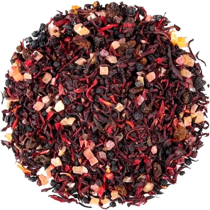 Herbata Owocowa Liściasta Naturalna Smakowa Wiśnie w Rumie Hibiscus 50g SKWORCU