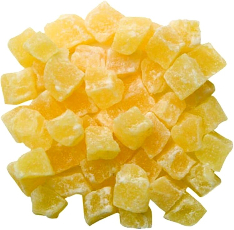 Ananas Kandyzowany Słodki Naturalny Jasne Kostki Kostka w Cukrze 200g SKWORCU