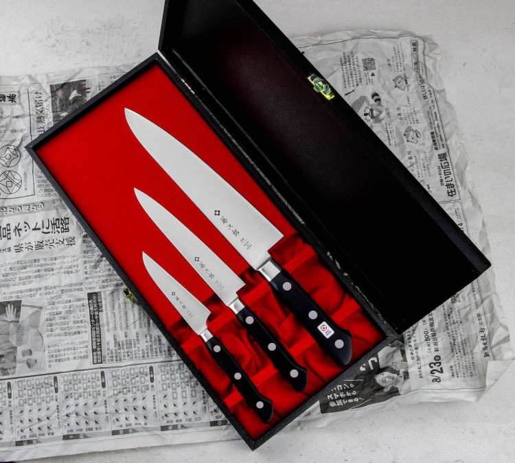 Zestaw 3 Noży Tojiro Classic VG-10 Japoński Nóż Do Obierania 9cm + Uniwersalny 15cm + Szefa Kuchni 21cm