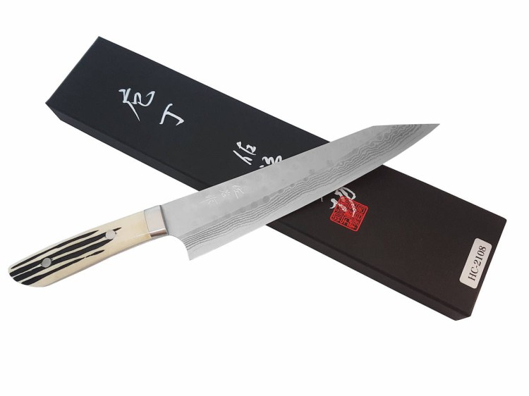 Takeshi Saji SRS-13 Jeleni Róg Ręcznie Kuty Japoński Nóż Szefa Kuchni 21cm