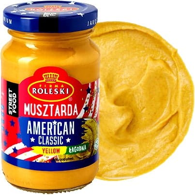 Musztarda American Classic Yellow ŁAGODNA Bez Glutenu Smaczna 200g ROLESKI
