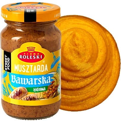 Polska Musztarda Bawarska ŁAGODNA Do Piwa i Kiełbasy Słoiczek 220g ROLESKI