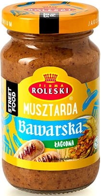 Polska Musztarda Bawarska ŁAGODNA Do Piwa i Kiełbasy Słoiczek 220g ROLESKI
