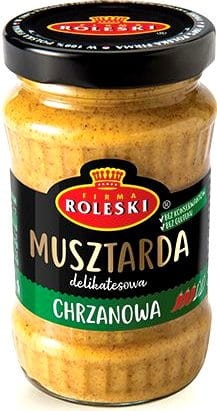 Musztarda Chrzanowa ŚREDNIO OSTRA z Chrzanem Bez Glutenu Słoik 175g ROLESKI