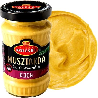 Polska Musztarda Dijon OSTRA Bez Cukru i Glutenu Dla Vegan 175g ROLESKI