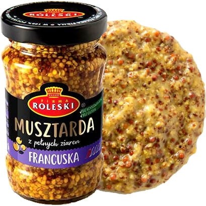 Musztarda Francuska ŁAGODNA z Pełnych Ziaren Słoiczek Jakość 175g ROLESKI