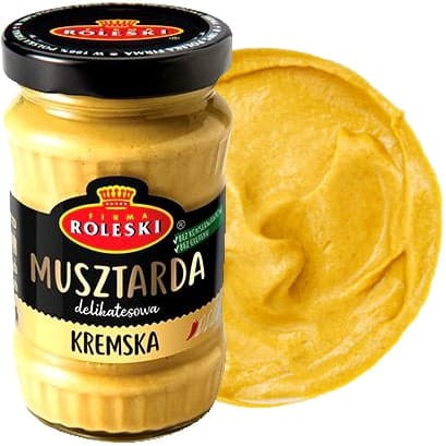 Polska Musztarda Kremska ŁAGODNA Bez Glutenu w Słoiczku 175g ROLESKI