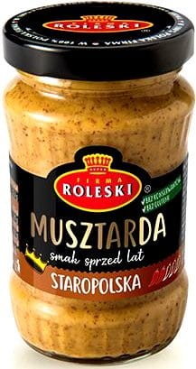 Polska Musztarda Staropolska LEKKO OSTRA Bez Glutenu Słoiczek 175g ROLESKI