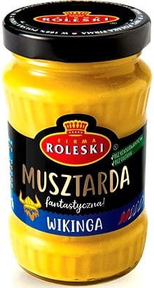 Polska Musztarda Wikinga LEKKO OSTRA Dla Vegan Bez Glutenu 175g ROLESKI