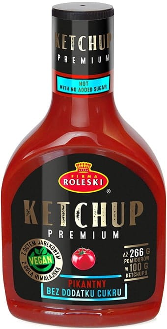 Ketchup Sos Pomidorowy PIKANTNY Bez Glutenu Dla Vegan PREMIUM 425g ROLESKI