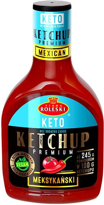 Ketchup Sos Pomidorowy Meksykański Bez Cukru Dla Vegan KETO 425g ROLESKI
