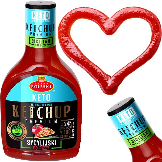 Ketchup Sos Pomidorowy Sycylijski Do Pizzy Bez Cukru KETO 425g ROLESKI