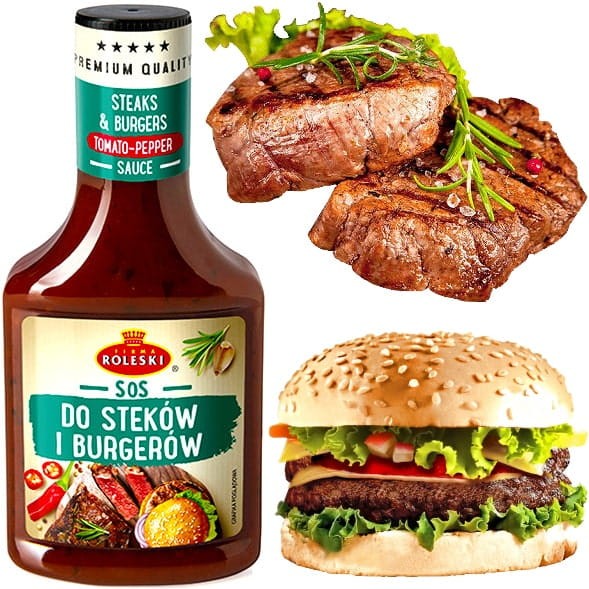 Sos Do Steków i Burgerów Do Grilla BBQ Bez Konserwantów Gęsty 370g ROLESKI