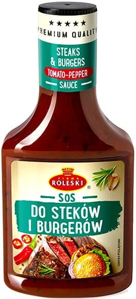 Sos Do Steków i Burgerów Do Grilla BBQ Bez Konserwantów Gęsty 370g ROLESKI