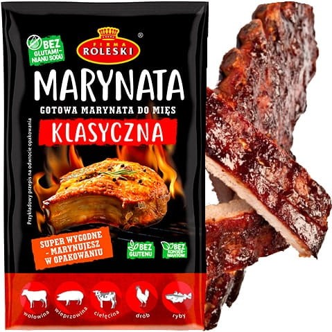 Marynata KLASYCZNA Do Mięsa Grilla Bez Glutenu i Konserwantów 200g ROLESKI