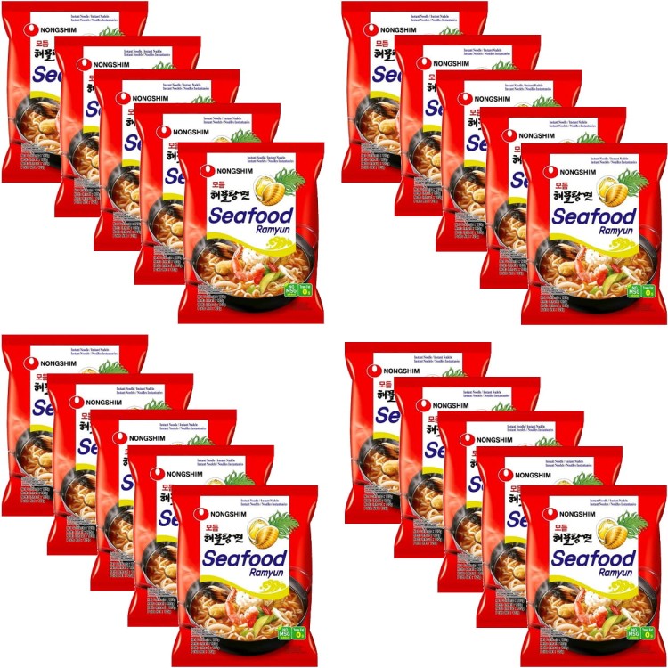 KARTON Koreańska Zupka Błyskawiczna Instant Owoce Morza Ramyun 20x125g NONGSHIM