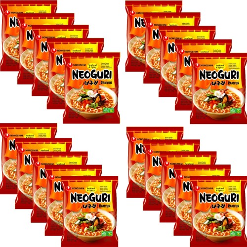 KARTON Koreańska Zupka Błyskawiczna Instant Neoguri Owoce Morza Ostra 20x120g NONGSHIM