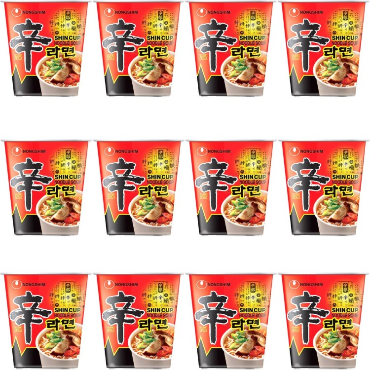 KARTON Koreańska Zupka Błyskawiczna Instant Shin Ramyun Kubek Cup 12x68g NONGSHIM