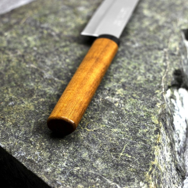 Kanetsune 420J2 Japoński Nożyk Nóż Do Owoców z Drewnianą Pochwą Etui 10,5cm