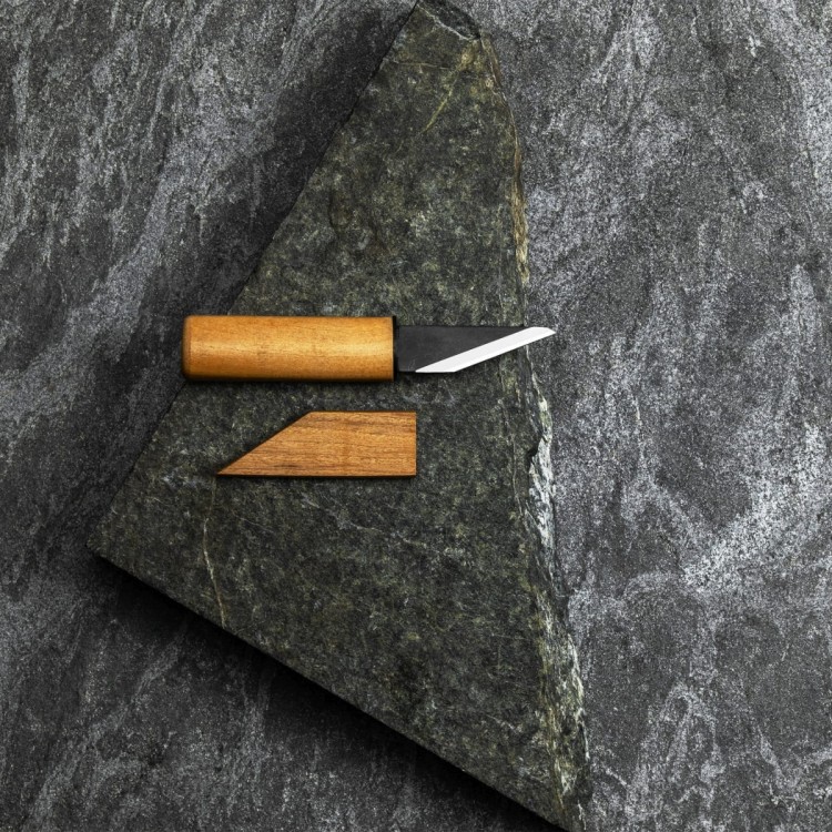 Kanetsune SK-4 Japoński Bardzo Ostry Nóż Kiridashi 4,8cm Drewno Wiśni