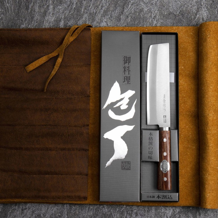 Kanetsune 2000 Shirogami#2/SS Japoński Ostry Nóż Kuchenny Nakiri 16,5cm