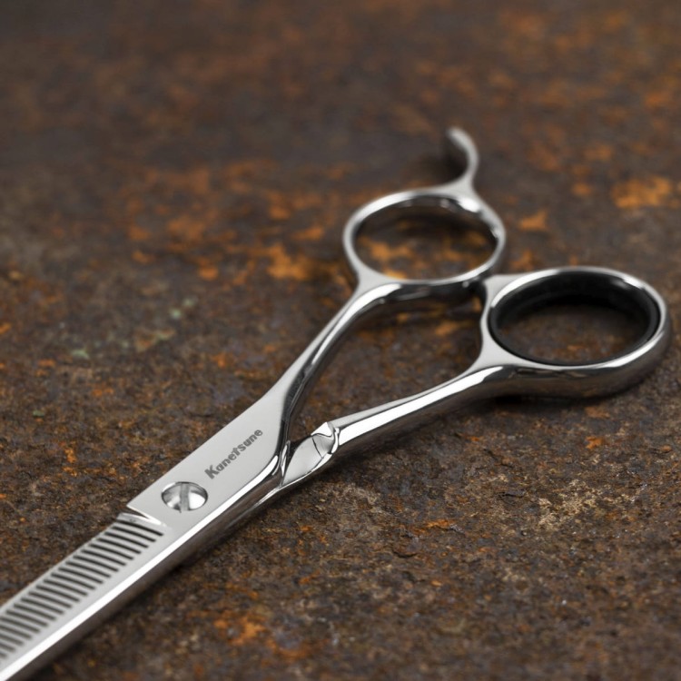 Kanetsune AUS-8 Japońskie Degażówki Nożyczki Fryzjerskie Do Włosów Gęste 14cm