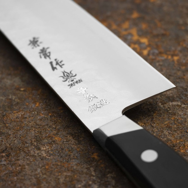 Kanetsune YH-3000 Aogami#2/SS Japoński Nóż Kuchenny Santoku Do Warzyw 18cm