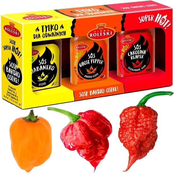 Zestaw Bardzo Ostrych Sosów Carolina Ghost Habanero SUPER HOT 345g ROLESKI