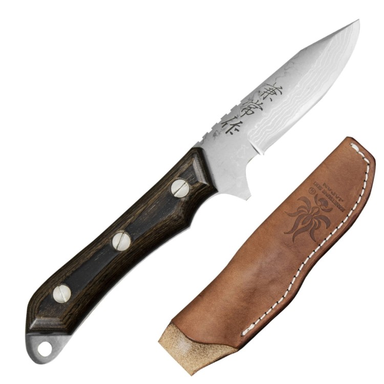 Kanetsune Aogami#2 Seseragi Drop Japoński Ostry Nóż Turystyczny 63 HRC 7cm