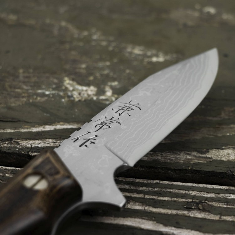 Kanetsune Aogami#2 Seseragi Drop Japoński Ostry Nóż Turystyczny 63 HRC 7cm