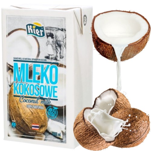 KARTON Mleko Mleczko Kokosowe w Dużym Kartonie 100% Tajlandia 10x1L 1000ml KIER