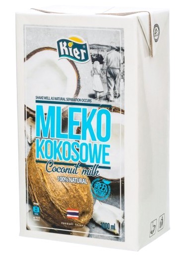 KARTON Mleko Mleczko Kokosowe w Dużym Kartonie 100% Tajlandia 10x1L 1000ml KIER