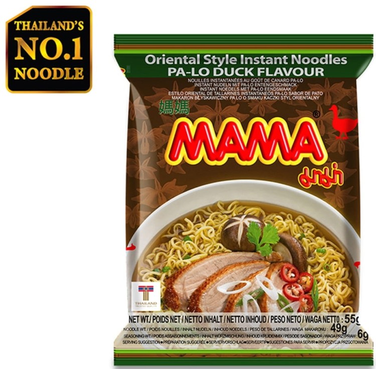 KARTON Tajska Zupka Błyskawiczna Makaron Instant Kaczka Pa-Lo 30x55g MAMA