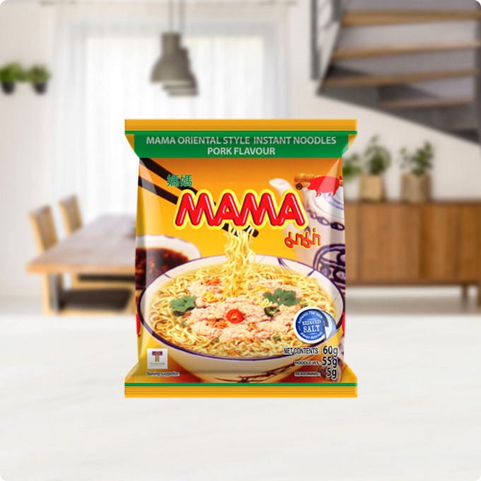 KARTON Tajska Zupka Błyskawiczna Makaron Instant Wieprzowina Pork 30x60g MAMA