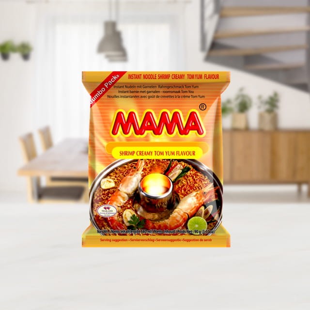 KARTON Tajska Zupka Błyskawiczna Makaron Instant Krewetki Kremowe Tom Yum 30x55g MAMA