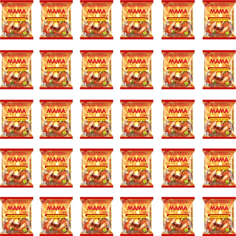 KARTON Tajska Zupka Błyskawiczna Makaron Instant Krewetki Kremowe Tom Yum 30x55g MAMA